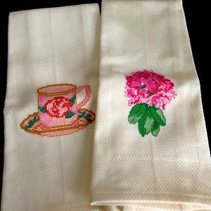 Cross-stitch tea towels